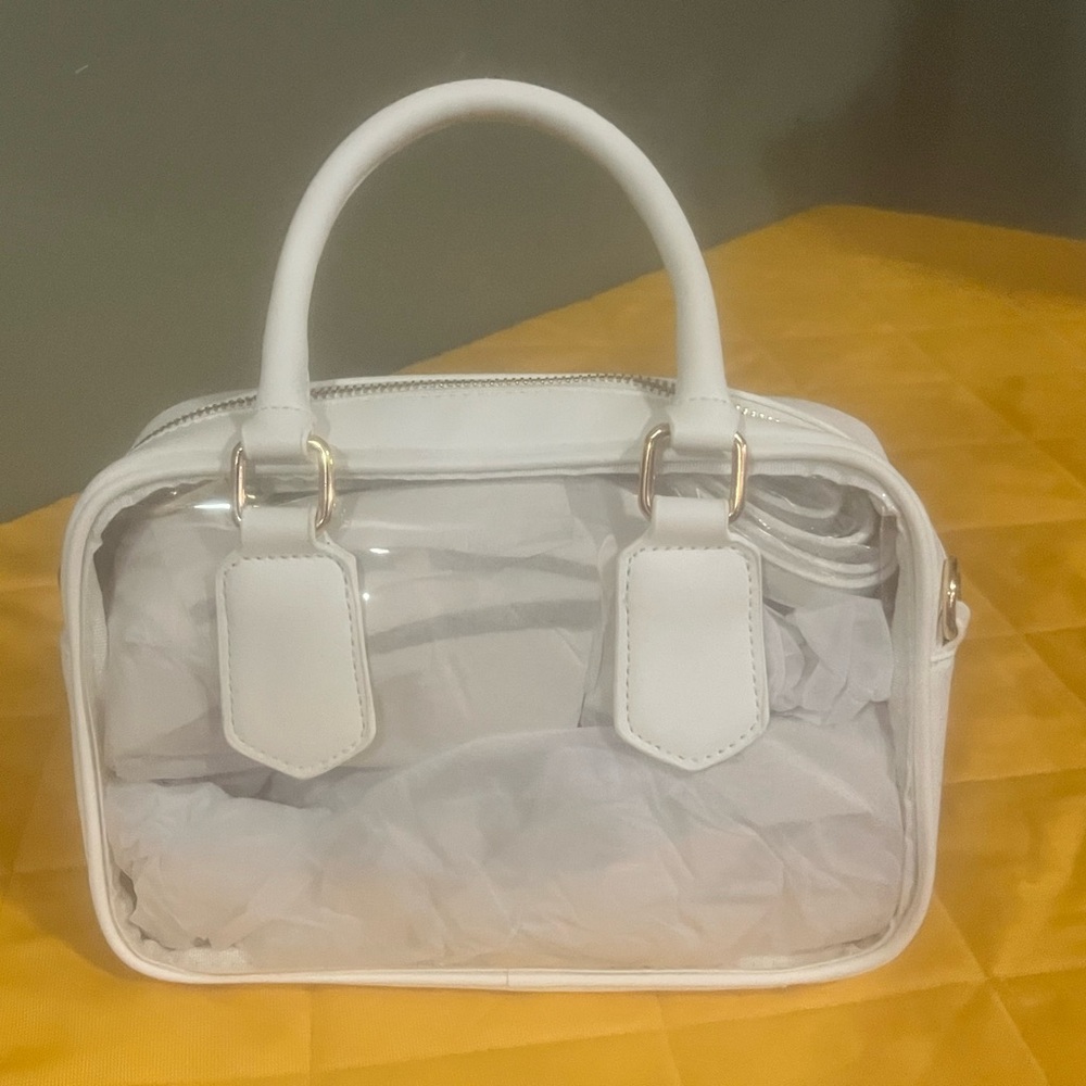 Elegant White Transparent Handbag
